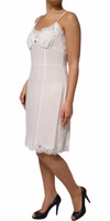 White Lace Gold DG Logo Silk Dress Sleepwear 2