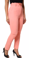 Pink High Waist Dress Tapered Pants 2