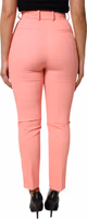 Pink High Waist Dress Tapered Pants 3
