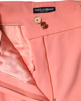 Pink High Waist Dress Tapered Pants 5