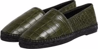 Green Exotic Leather Espadrilles Slip On Shoes 3