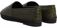 Green Exotic Leather Espadrilles Slip On Shoes 4