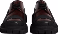 Red Leather Lace Up Trekking Dress Shoes 1