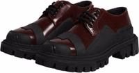 Red Leather Lace Up Trekking Dress Shoes 3