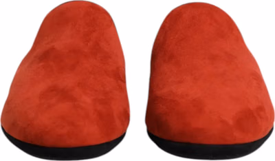 Orange Suede Slides Flat Slipper Shoes