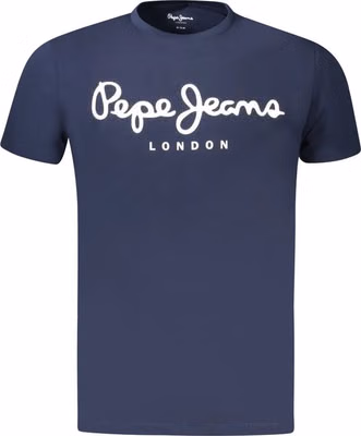 Blue Cotton Men T-Shirt