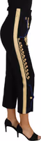 Military Embellished Pants Black Gold Dress Pant 1