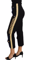 Military Embellished Pants Black Gold Dress Pant 3