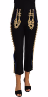 Military Embellished Pants Black Gold Dress Pant 4