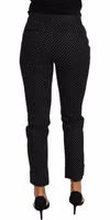 Black Dress Polka Dot Cropped Straight Pants 1