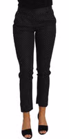 Black Dress Polka Dot Cropped Straight Pants 3