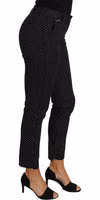 Black Dress Polka Dot Cropped Straight Pants 4