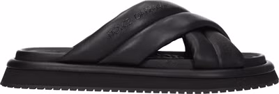 Black Leather Slippers