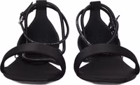 Black Satin Flat Sandals 3