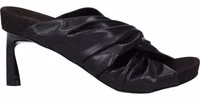 Black Leather Stiletto Heel Sandals 1
