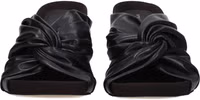 Black Leather Stiletto Heel Sandals 3