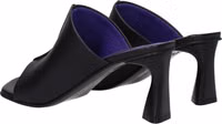Black Leather Stiletto Heel Sandals 4