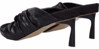 Black Leather Stiletto Heel Sandals 4