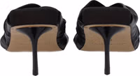 Black Leather Stiletto Heel Sandals 5