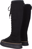 Black Fabric Lace-Up Boots 4
