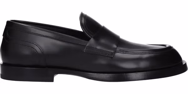 Black Leather Slip-On Loafers