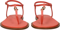Pink Leather Flip-Flop Sandals 3