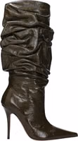 Green Leather High Heel Boots 1