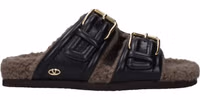 Black Leather Slippers 1