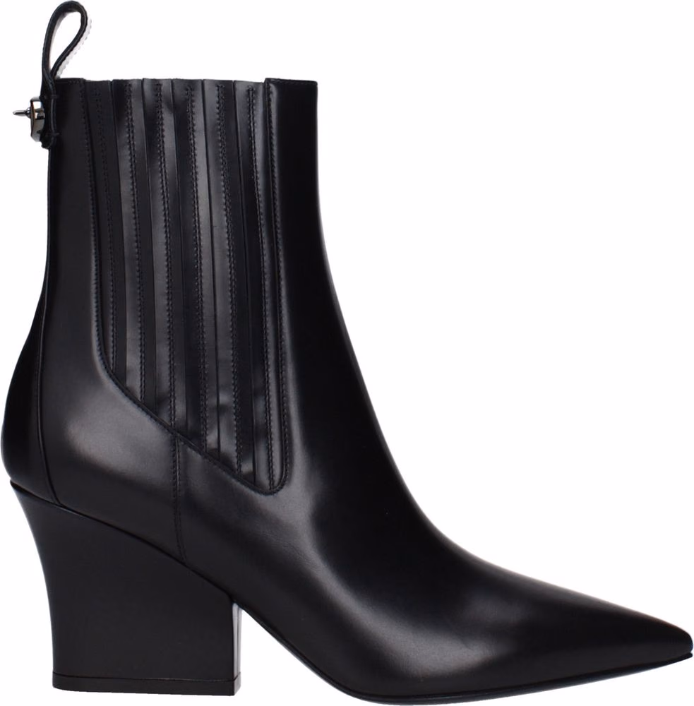Black Leather Ankle Boots