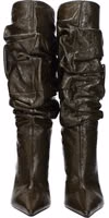 Green Leather High Heel Boots 3