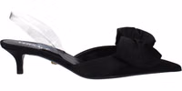 Black Satin Flat Sandals 1