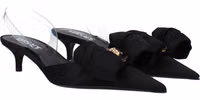 Black Satin Flat Sandals 2