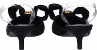 Black Satin Flat Sandals 5