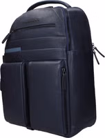 Blue Leather Backpack 2