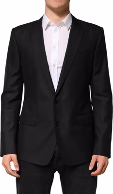 Black Wool Single Breasted Jacket Blazer
