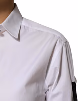 White Crystal Embellished Collared Shirt Top 4