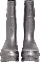 Metallic Silver Pull On Rain Boots Shoes 1
