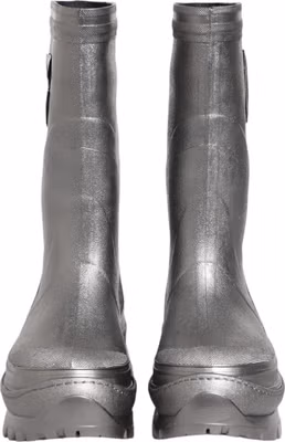 Metallic Silver Pull On Rain Boots Shoes