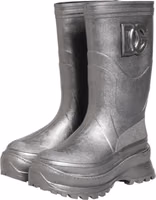 Metallic Silver Pull On Rain Boots Shoes 3