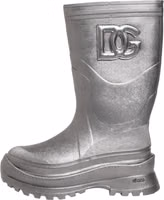 Metallic Silver Pull On Rain Boots Shoes 5
