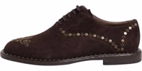 Brown Velvet Lace Up Oxford Dress Shoes 5