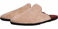 Beige Suede Leather Slides Flat Slipper Shoes 3