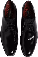 Black Leather Lace Up Men Derby Formal Shoes 2