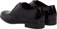 Black Leather Lace Up Men Derby Formal Shoes 4
