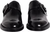Black Leather Monk Strap Derby Formal Shoes 1