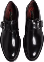 Black Leather Monk Strap Derby Formal Shoes 2
