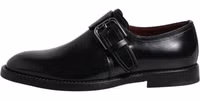 Black Leather Monk Strap Derby Formal Shoes 5