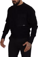 Black Cotton Crewneck Sweatshirt Sweater 3
