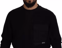 Black Cotton Crewneck Sweatshirt Sweater 5