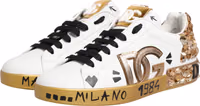 White Gold Crystal Portofino Sneakers Shoes 3